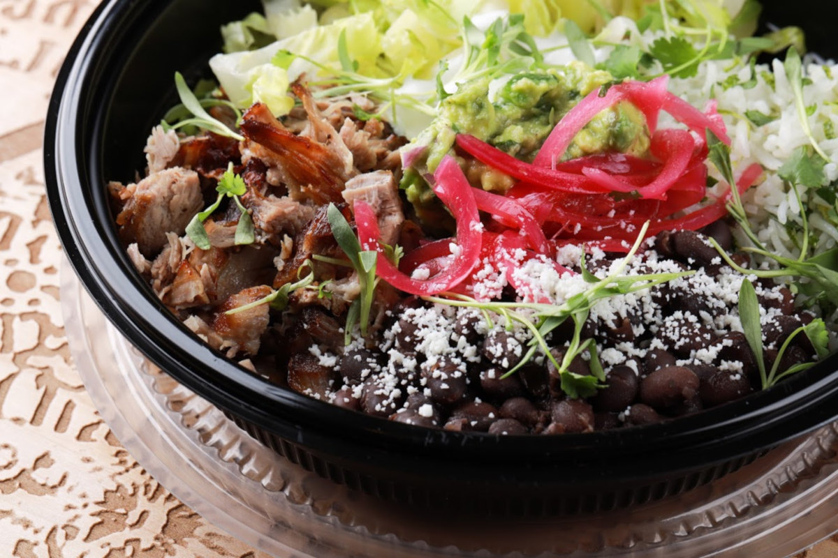 To-go carnitas bowl